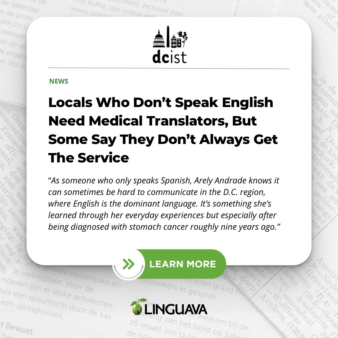 Check out this eye-opening article about the availability of medical interpretation services in the D.C. region and how language barriers can hinder healthcare access for non-native English speakers. #LanguageBarriers #DCHealthcare. Read more here: 
hubs.ly/Q01Jh_pw0