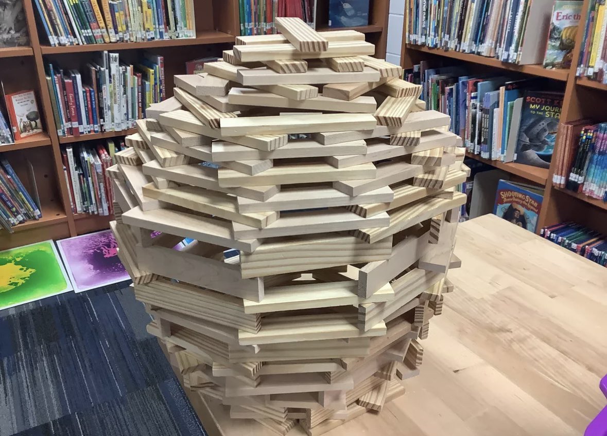 This happened today! Kids have a challenge to create an egg with Keva planks and I’d say, this friend met the challenge!! #hcsdinnovatr