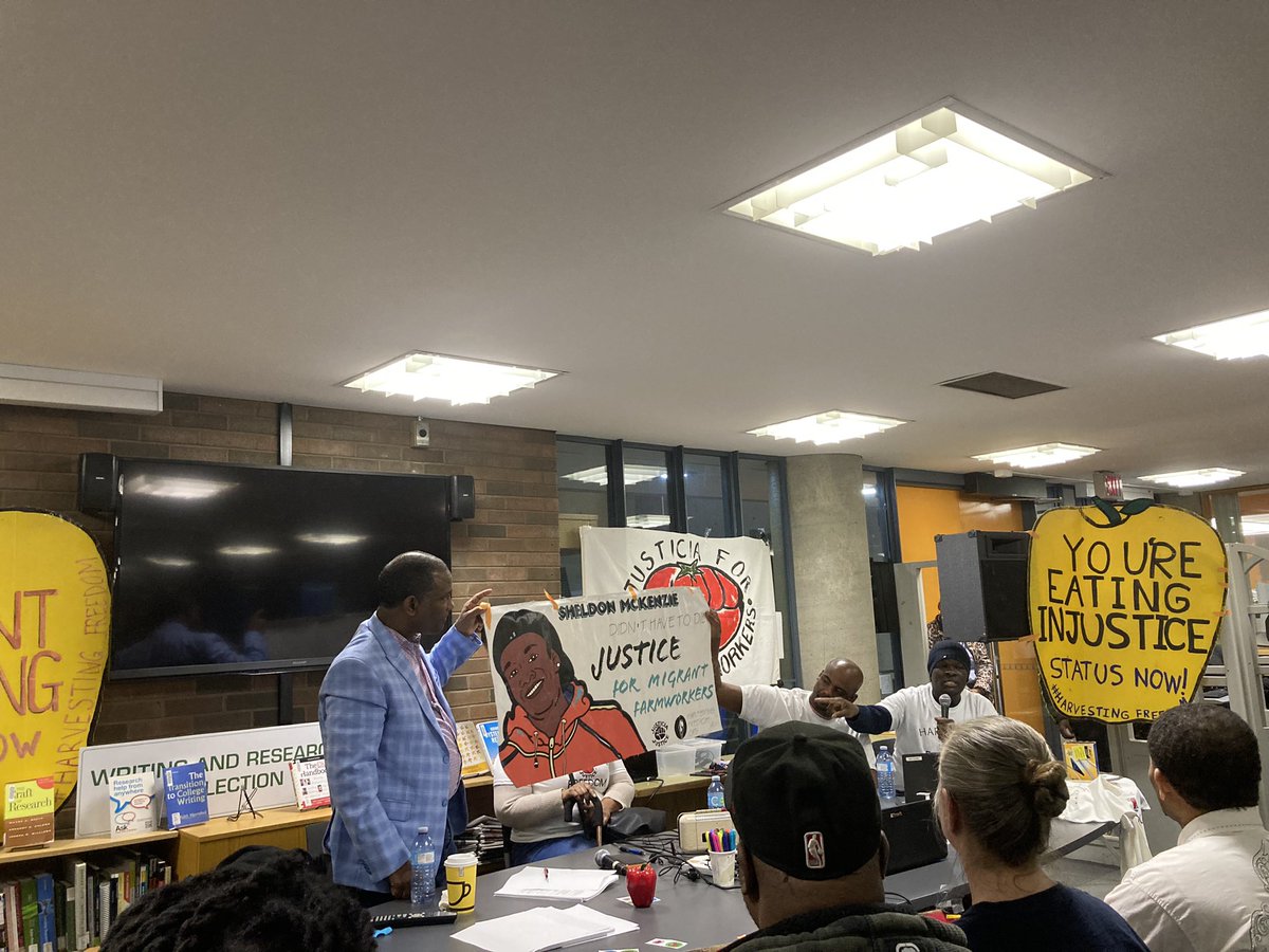 lebigv's tweet photo. “We need freedom and we are going to fight until we get it.” “It’s time to rise now” Gabriel, Alicia, Tracey, Herbie, Alwayne and other Migrant farmworkers calling for Justice Now, #statusnow. Amazing event by @j4mw @IWA4Justice & Chris Ramsaroop of the mfw clinic @WindsorLaw https://t.co/PCI5aSesbb