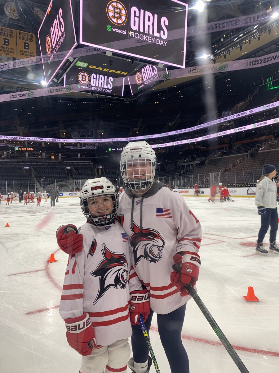 Thanks to the Bruins for hosting Girls Hockey Day. These two sisters had a great time.