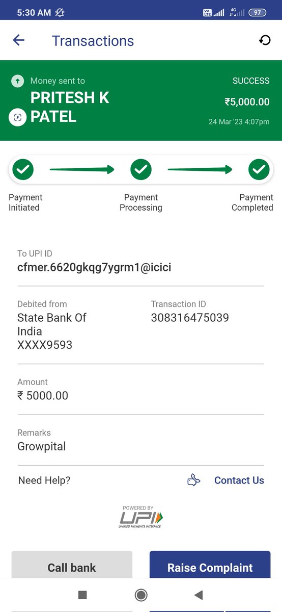 prit3716's tweet photo. @growpital Rs 5000 on 24/03/23 transferred but still not showing in my wallet, taking so many days to resolve the issue, very unprofessional, or is it scam https://t.co/NW4mB7tdNn
