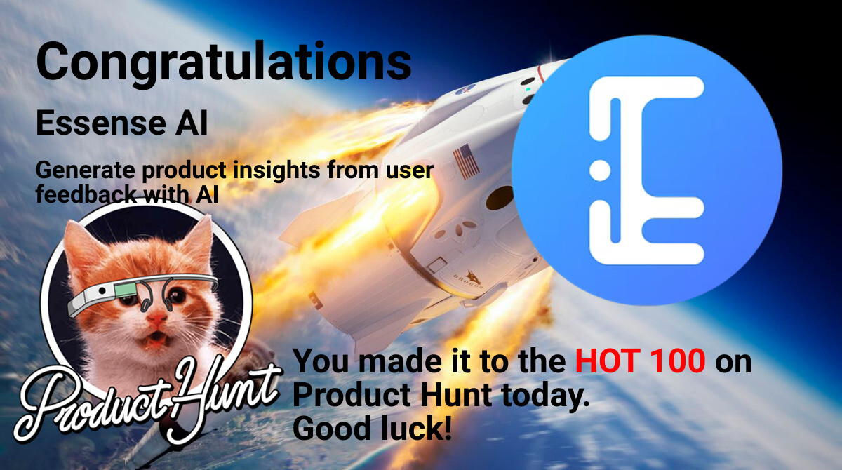 Congratulations to Essense AI and for making the Product Hunt Hot 100 list. Support them today at producthunt.com/posts/essense-…

Don't forget to follow us golaunchclub for