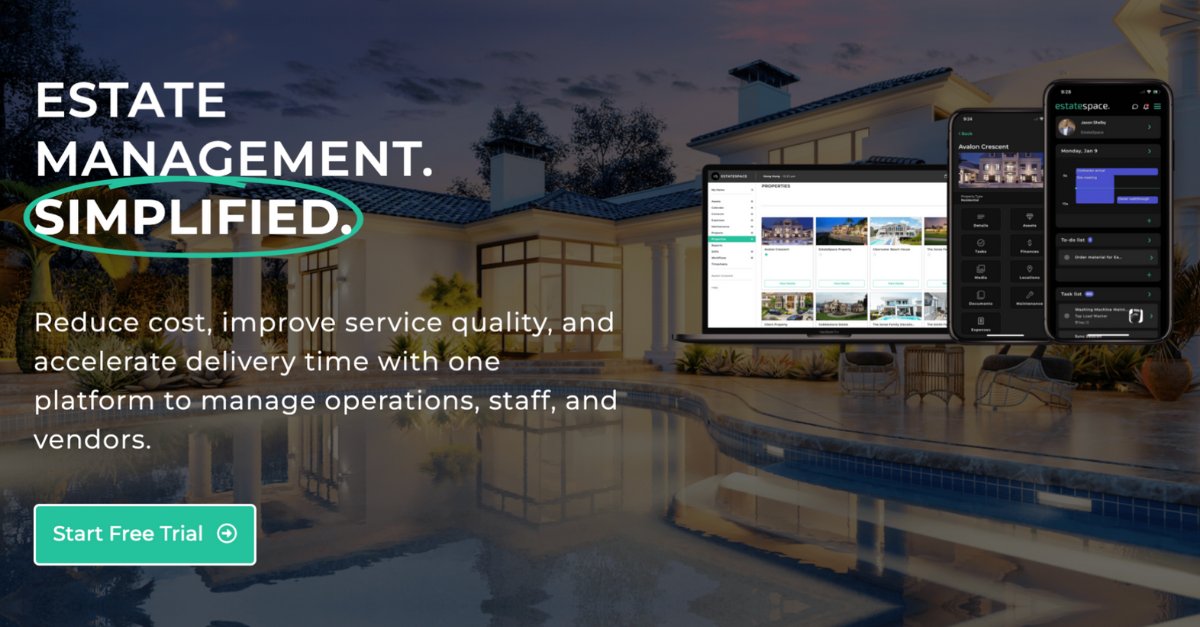 estate_space's tweet photo. Stay Ahead of the Game: Proactive Preventative Maintenance for Estate Management!  

#estatemanagers
#propertymanagers
#familyoffices
#estatemanagementsoftware

Get started today > https://t.co/KKSf2bsoYW https://t.co/WRnuSO6pQp