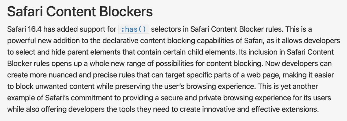 Some great additions in Safari 16.4