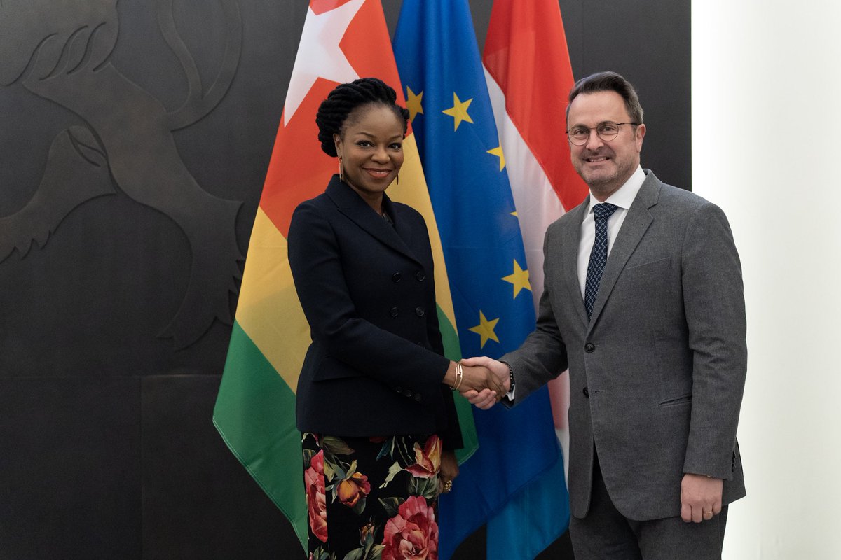 Cina Lawson (@cinalawson) on Twitter photo 1/3
Aujourd'hui, j'ai eu une réunion productive avec <a href="/Xavier_Bettel/">Xavier Bettel</a> le PM du Luxembourg. Nous avons eu une excellente discussion sur l'importance de la numérisation des services publics via des plateformes en ligne telles que guichet.public.lu ou service-public.gouv.tg 1/3
Aujourd'hui, j'ai eu une réunion productive avec <a href="/Xavier_Bettel/">Xavier Bettel</a> le PM du Luxembourg. Nous avons eu une excellente discussion sur l'importance de la numérisation des services publics via des plateformes en ligne telles que guichet.public.lu ou service-public.gouv.tg