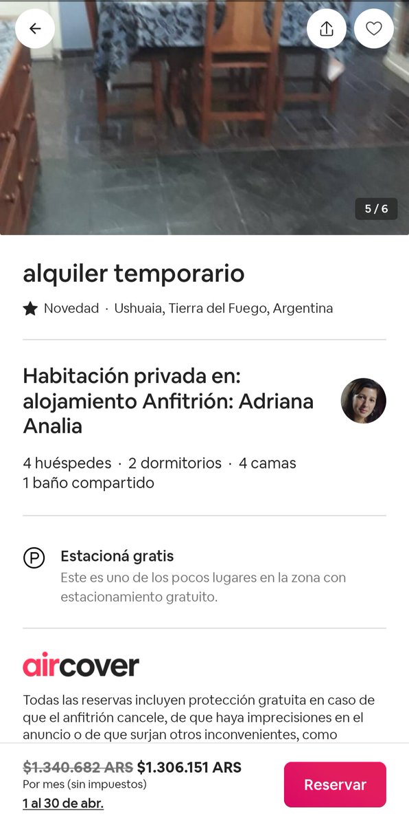 InquilinosAgrup's tweet photo. Vivienda para 4 personas en Ushuaia, Tierra del Fuego. Alquiler por un mes (Abril). Por AirBnb. Precio: $1.300.000 
Es hora de entender la crisis habitacional y que el Estado intervenga. https://t.co/1RyokoFH22