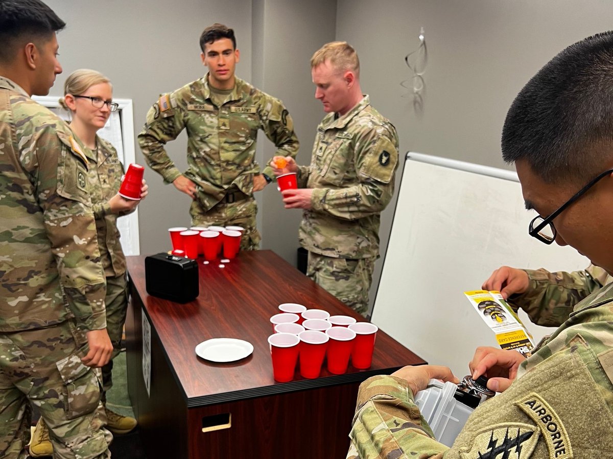 Noncommissioned Officer Academy Advanced Leader Course  participated in the Sexual Harassment/Assault Response and Prevention program's Knowledge Quest led by Erica Stewart, 1st Aviation Brigade SHARP Victim Advocate. 

📸 Staff Sgt. Deanna Lucchesi