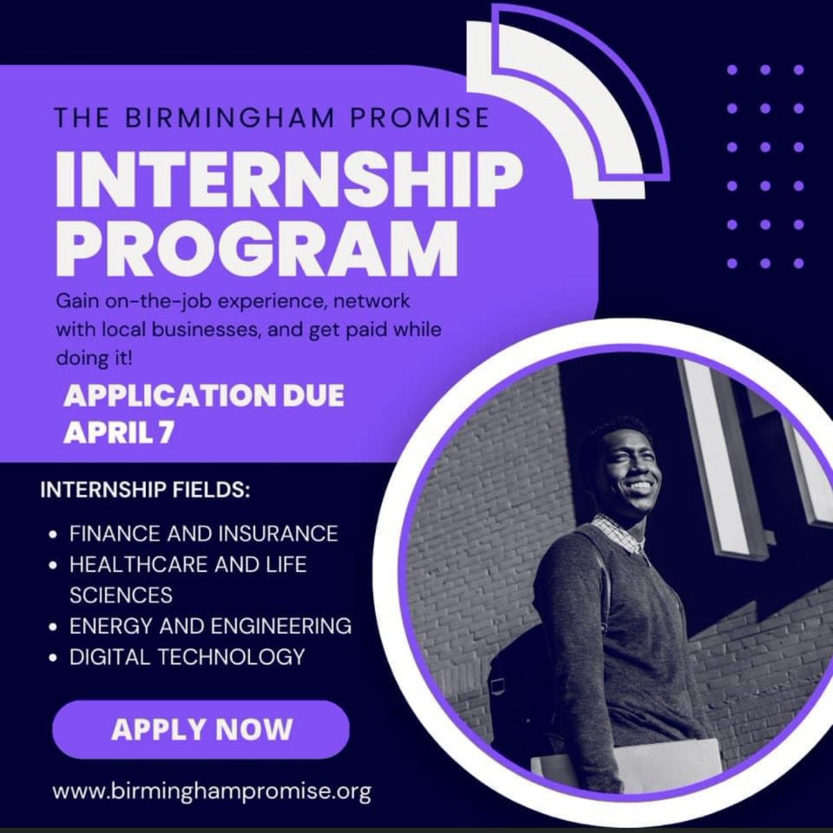April 7 is deadline for BCS students who are in 11th-grade this year to
complete their applications for <a href="/BhamPromise/">BirminghamPromise</a> internships during the fall semester next year. April 15 is deadline for seniors to complete apps
for scholarships. 
Visit birminghampromise.org. for details.