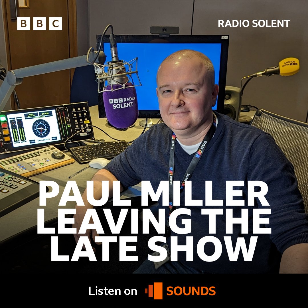 BBCRadioSolent's tweet photo. Late Show presenter Paul Miller @paulmillerradio announces he will leave the show later this year, after 23 years presenting late nights across the South. 

Listen in ➡ https://t.co/E2R6R3M98T https://t.co/q8ay5sj3S3