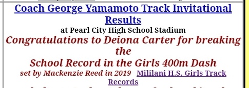 DeionaF's tweet photo. PR'D with a 58.46 and broke my school's record for the Girls 400m Dash at the Coach George Yamamoto Track Invitational!! https://t.co/gIYAtamL39