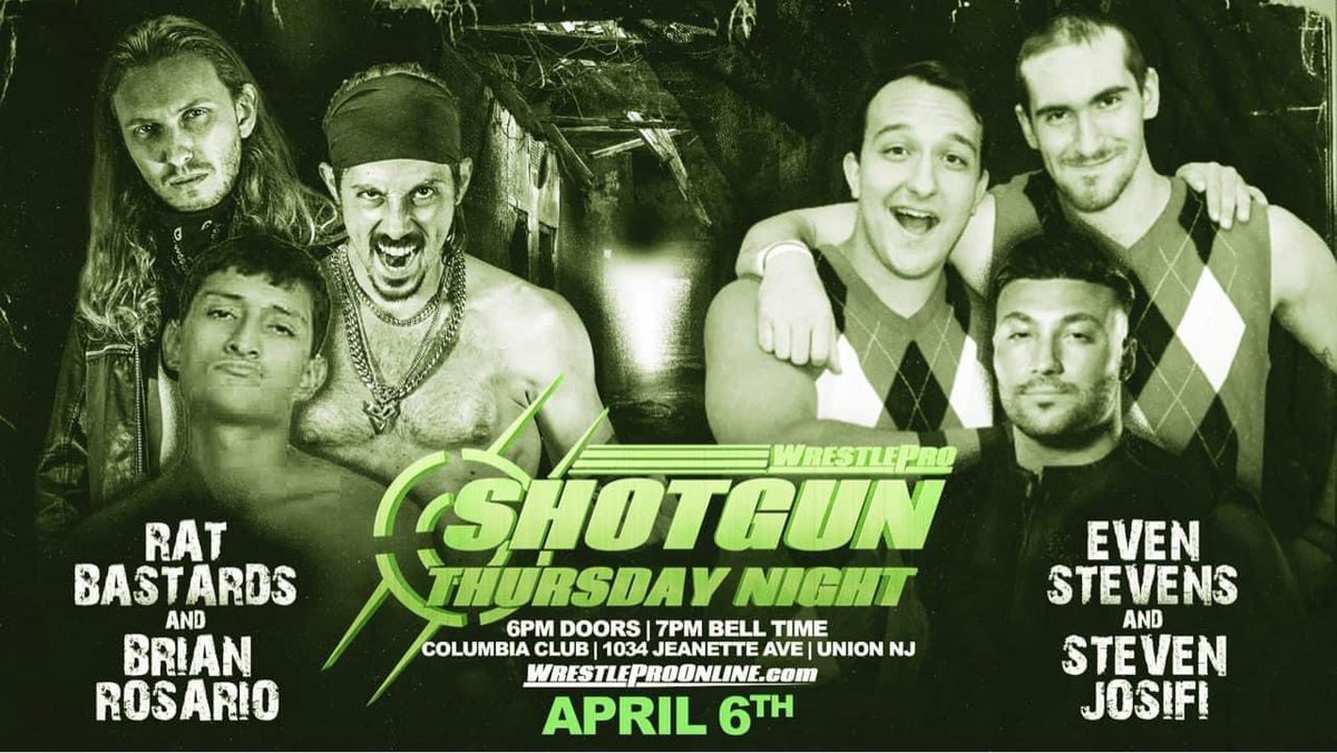 WrestlePro's tweet photo. 🚨MORE MATCHES FOR 4.6🚨

Shotgun Thursday Night returns April 6th to the Columbian Club in Union, NJ!!

Come watch the students of #CAPNJ take on WrestlePro’s finest!

🎟️ https://t.co/YRkmPOxu3Z https://t.co/XW44ruQk4F