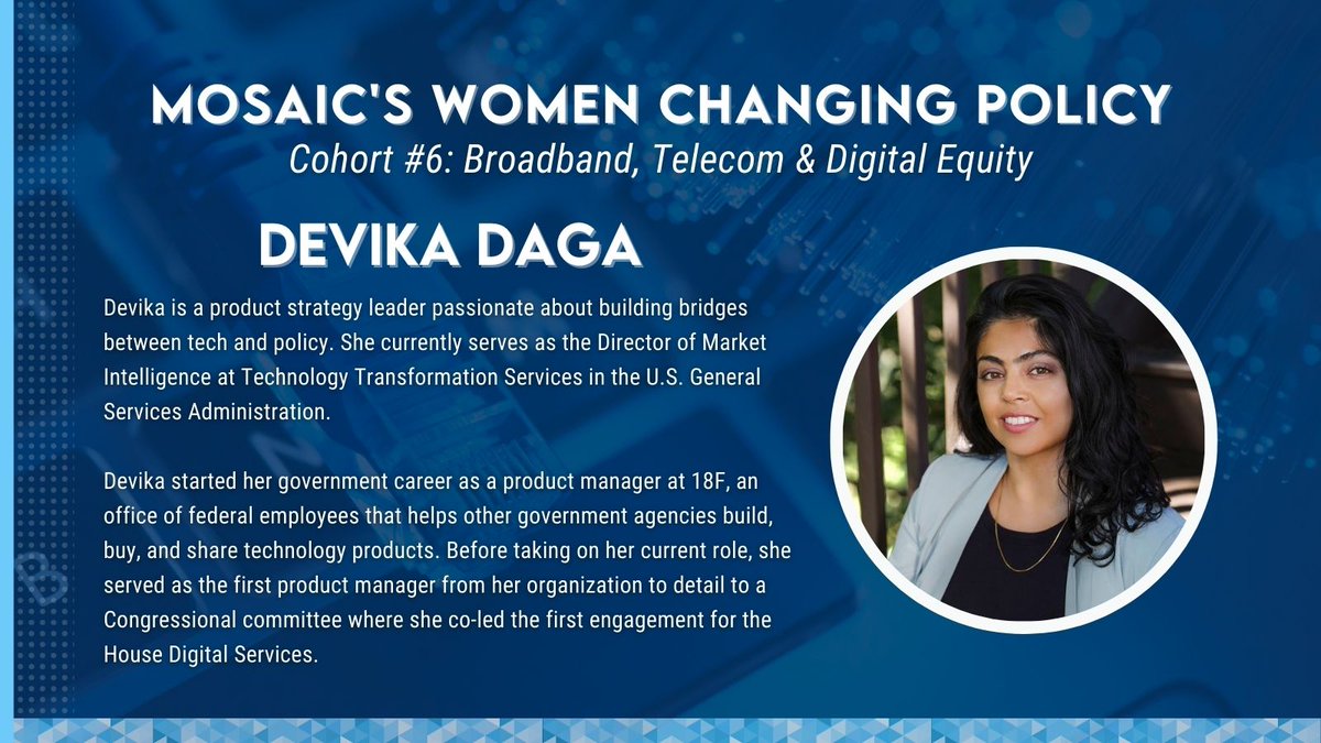 Women_in_Policy's tweet photo. Meet Devika Daga, Director of Market Intelligence at Technology Transformation Services in the U.S. General Services Administration! https://t.co/xV5EWnLPRj
