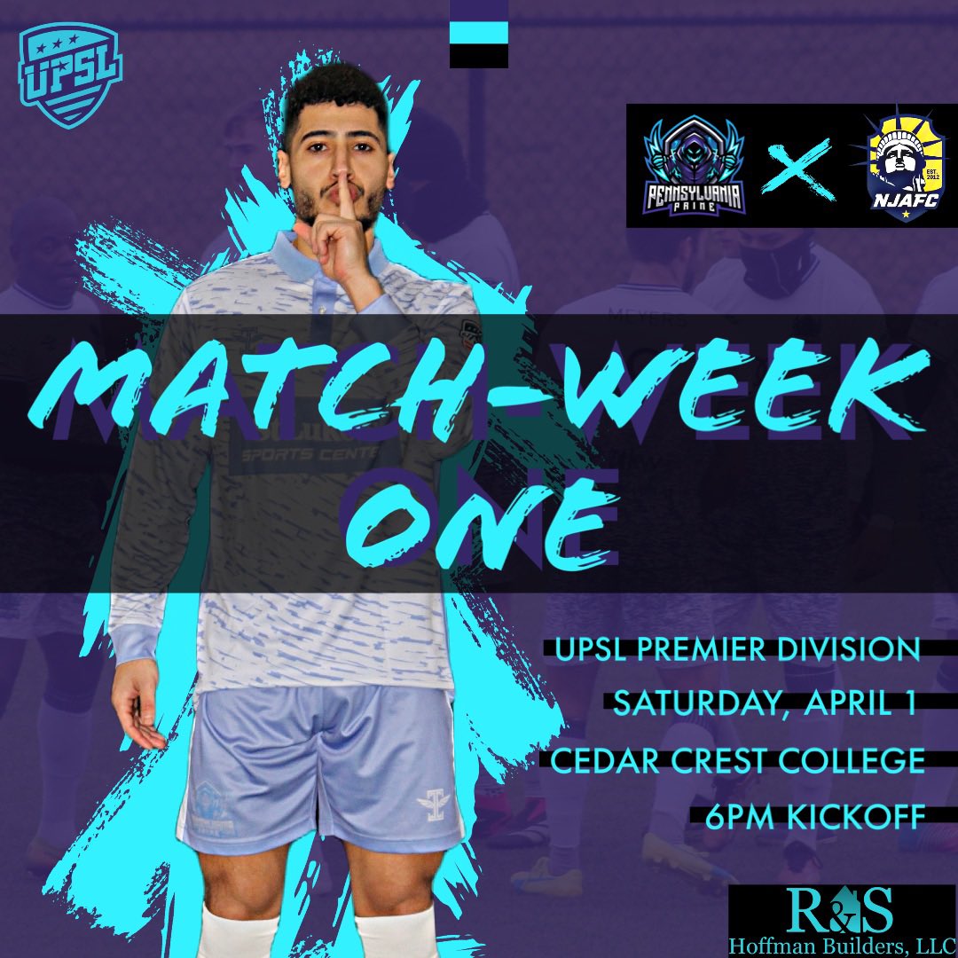 UPSL MATCH-WEEK ONE ‼️

Final week of preparation for Prime! A solid pre season comes to a wrap and the boys kickoff year two this Saturday at 6PM! Join us at Cedar Crest College as we take on defending conference champs! 

#PaintTheCityPurple