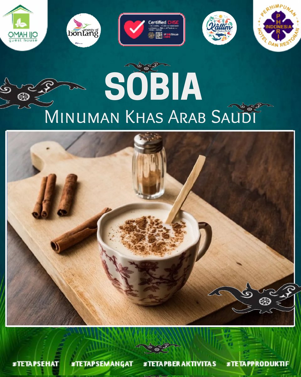 Arab Saudi memiliki minuman khas setiap bulan ramadan, yaitu Sobia. Minuman primadona ini terbuat dr bahan-bahan sederhana yg mudah ditemukan, seperti roti, gula, bubuk kayu manis, kapulaga dan oatmeal 

#sobia
#minumansegar
#khasarabsaudi
#minumantradisional
🙏🙏🙏