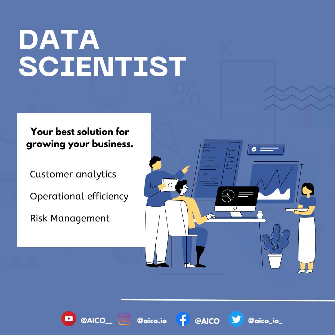 aico_io_'s tweet photo. Customer analytics: A data scientist can analyze customer data to identify patterns and trends .

Operational efficiency: A data scientist can analyze data on business operations.

Risk management: A data scientist can analyze financial and market data to identify potential risks https://t.co/BqqJnJAzje