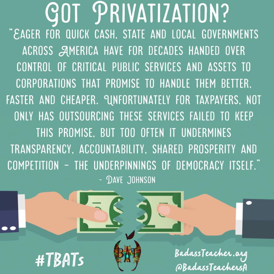 Seems like the only efficiencies that result from privatization is how swiftly they can tuck public money away into their private pockets. #TBATs #SupportPublicSchools <a href="/MNBATs1/">MN Badass Teachers</a> <a href="/Wisconsin_BATs/">Wisconsin BATs</a> <a href="/iowabats/">Iowa BATs</a> <a href="/IndianaBATs/">INBATs</a> <a href="/MissouriBATs/">Missouri BATs</a> <a href="/ArkansasBATsA/">ArkansasBATs</a> <a href="/MIBATS/">Michigan BATS</a> <a href="/LouisianaBATs/">Louisiana</a>
