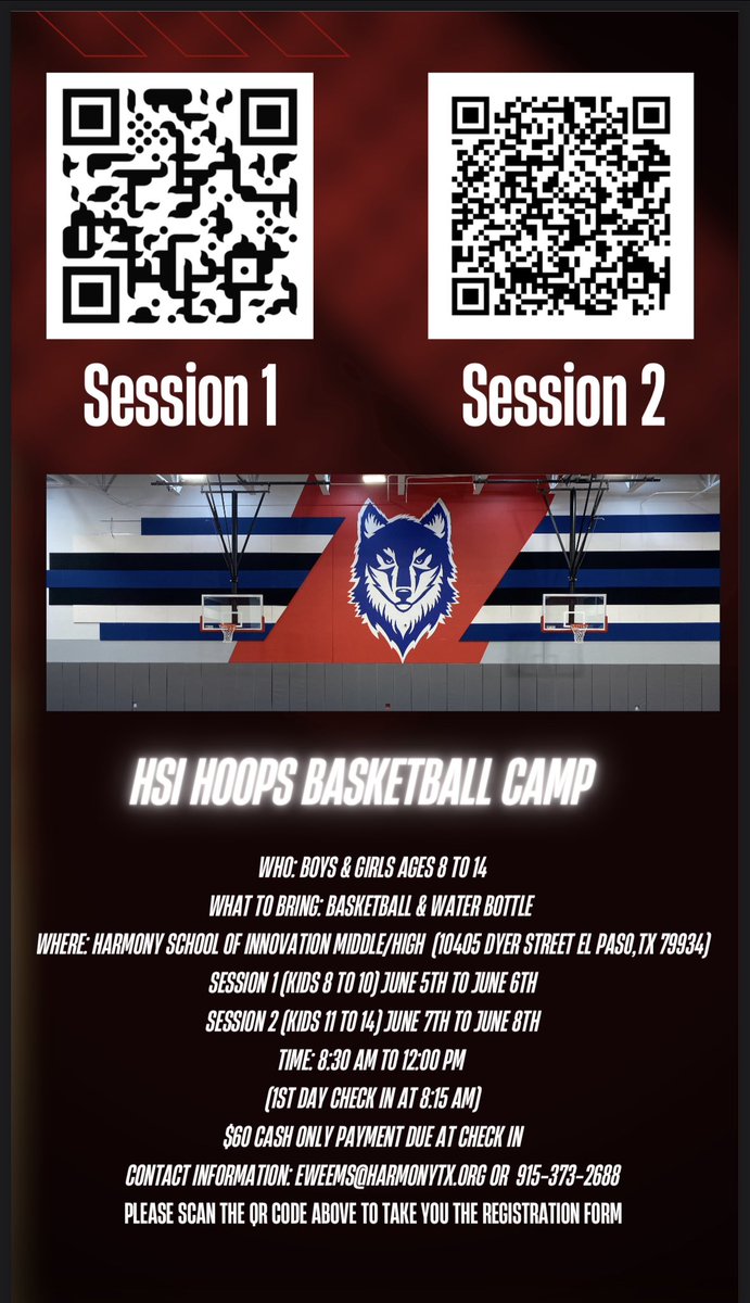 CoachEJWeems's tweet image. Summer is coming up soon! Sign up to participate in our 1st annual HSI Hoops Summer Basketball Camp! Link to sign up will be in @hsiwolveshoops or @coachejweems bio or just scan the QR Codes on the flyer! Bring your kid’s to get some great work in &amp;amp; have fun!🐺🏀 

#HSIHoops