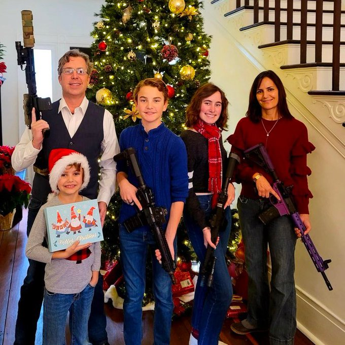 CT Against Gun Violence 🧡 (@cagvnews) on Twitter photo A PICTURE IS WORTH A THOUSAND WORDS. Congressman <a href="/AndyOgles/">Congressman Andy Ogles</a>, sending your #thoughtsandprayers to families of students & educators killed by #CovenantSchool shooter mean less than nothing, especially when you glorify weapons of war in your Xmas card. #Shame #BanAssaultWeaponsNow A PICTURE IS WORTH A THOUSAND WORDS. Congressman <a href="/AndyOgles/">Congressman Andy Ogles</a>, sending your #thoughtsandprayers to families of students & educators killed by #CovenantSchool shooter mean less than nothing, especially when you glorify weapons of war in your Xmas card. #Shame #BanAssaultWeaponsNow