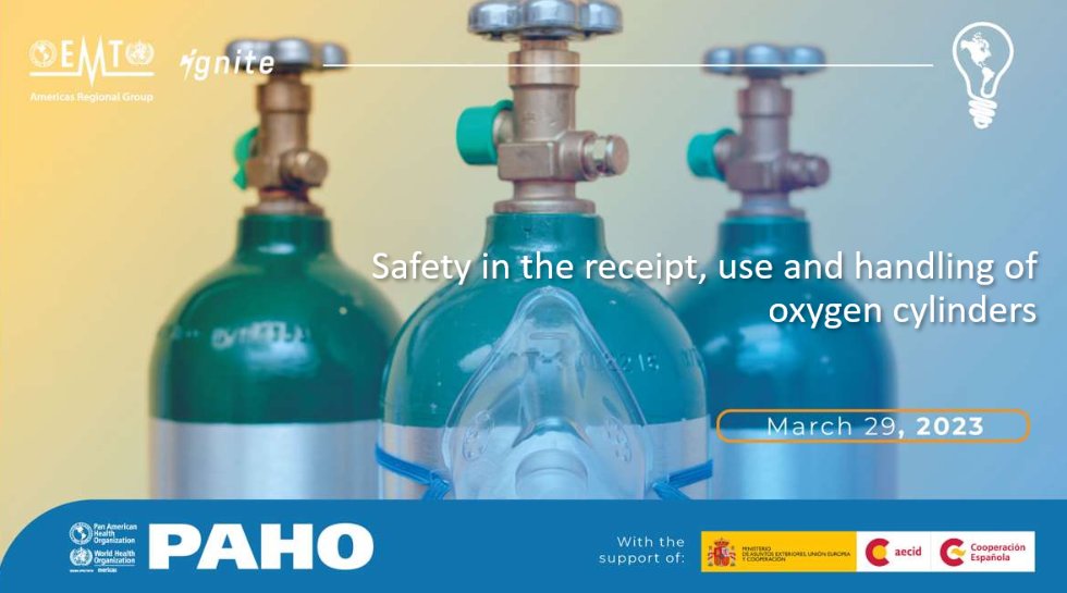 Dear EMT (Emergence Medical Team) colleagues, the  EMTignite webinar on 'Safety in the receipt, use and handling of oxygen cylinders.' which will be held on Wednesday, March 29, 2023, at 11:00 am EST/WDC. 
Please click on the link to connect. paho-org.zoom.us/webinar/regist…