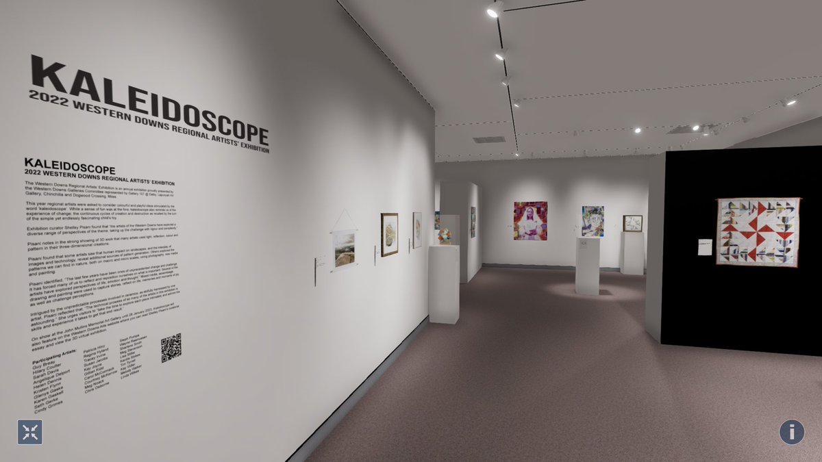 Did you miss the Kaleidoscope exhibition at Dogwood Crossing Miles? Western Downs has been turned into a 3D virtual exhibition! 

Check it out here:
westerndownsarts.com.au/2022-western-d…

#onlineexhibition #virtualexhibition
#artgallery