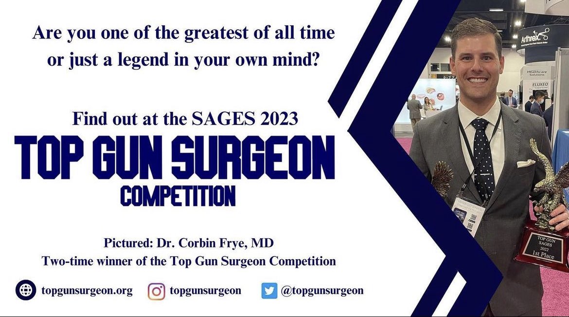 Are you one of the greatest surgeons of all time? Compete in our Top Gun Surgeon Competition this Thursday, March 30th at the #SAGES2023 conference in Montreal, QC to see if you have the skills! 

#surgery #topgun #laparoscopicsurgery #competition #surgerycompetition