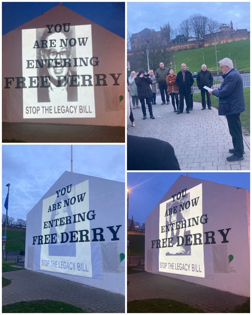 ✋STOP THE LEGACY BILL 

Tonight 270 images of victims of state violence &  collusion were projected on #FreeDerryWall

All of these victims and their families deserve access to truth and justice. Scrap the #BillofShame 
 
#BloodySunday51 #OneWorldOneStruggle #timefortruth