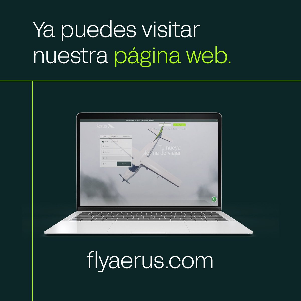 Oficialmente ya está nuestro sitio web disponible 💻
Conoce nuestras rutas, horarios, tarifas y todo lo que ofrecemos para ti. Se parte de esta nueva etapa y viaja con nosotros. 🛩
#aerustunuevaformadeviajar
flyaerus.com
