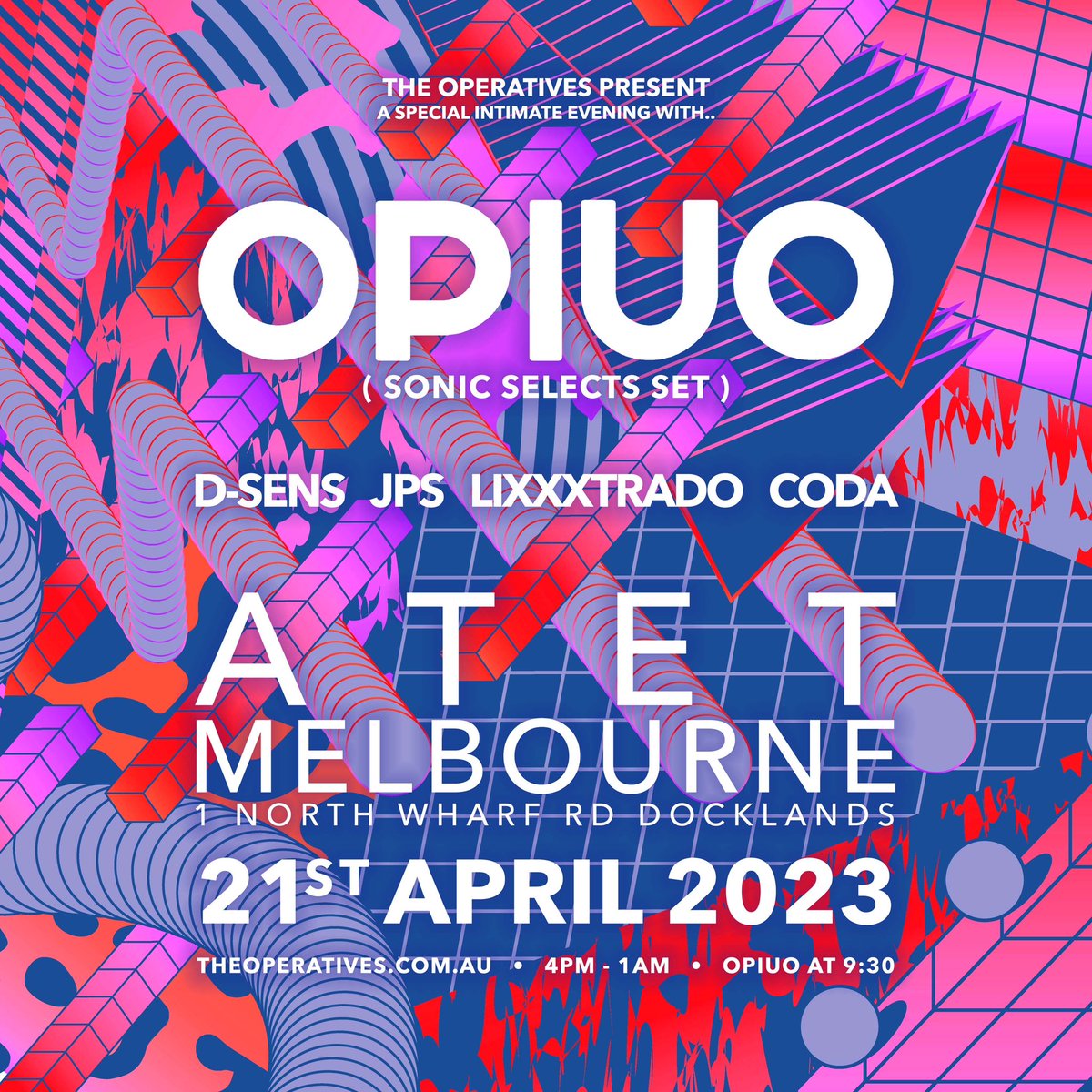 what’s up Melbourne!!! I’m bringing my Sonic Selects set aboard ATET April 21st. this will be super intimate. musical adventures incoming. Im extremely excited 🥰 VERY limited tickets avail now xx

🎟️ bit.ly/opiuossnaarm