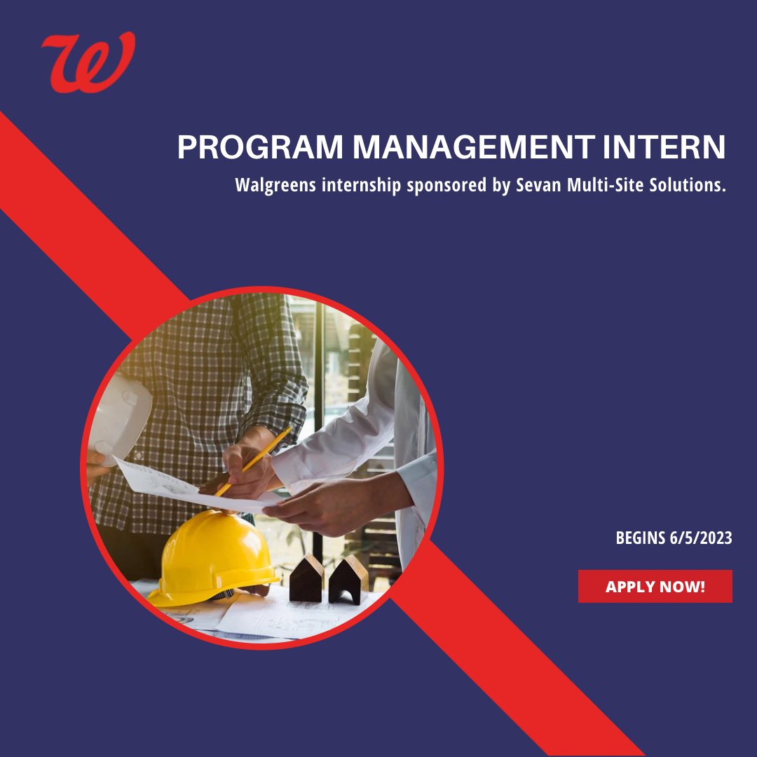 Are you ready to be a part of a dynamic and fast paced team, get real-world experience and learn day-to-day activities? <a href="/Walgreens/">Walgreens</a> is looking for YOU for this Program Management Internship! Learn more about this opportunity and apply here: constructreach.com/jobs/program-m…