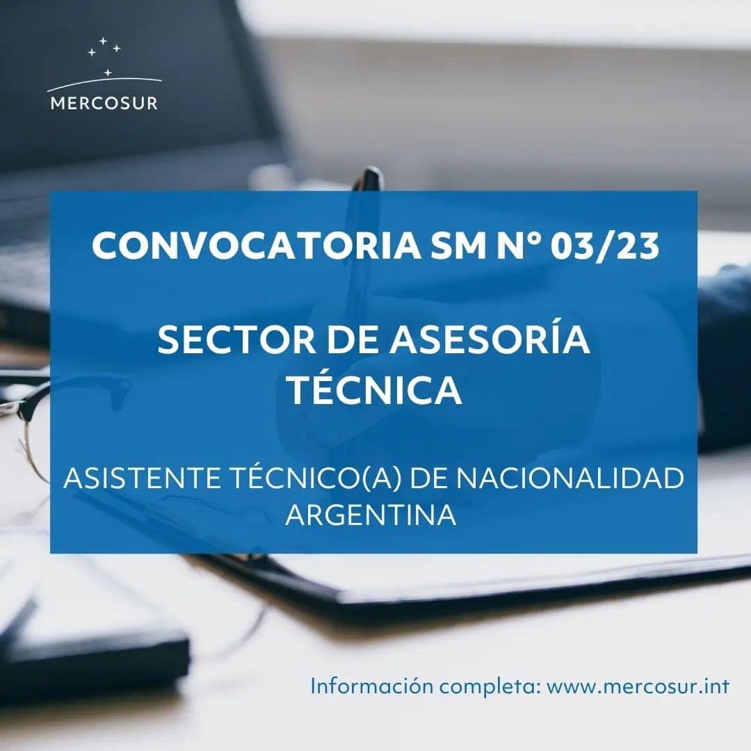 📢 #Oportunidad de #empleo. #Trabajo en el #MERCOSUR para nacionales de #Argentina 

#Comunicación, #Economía y #relacionesinternacionales

Técnico/a de Comunicación mercosur.int/convocatoria-s…

Asistente Técnico/a mercosur.int/convocatoria-s…