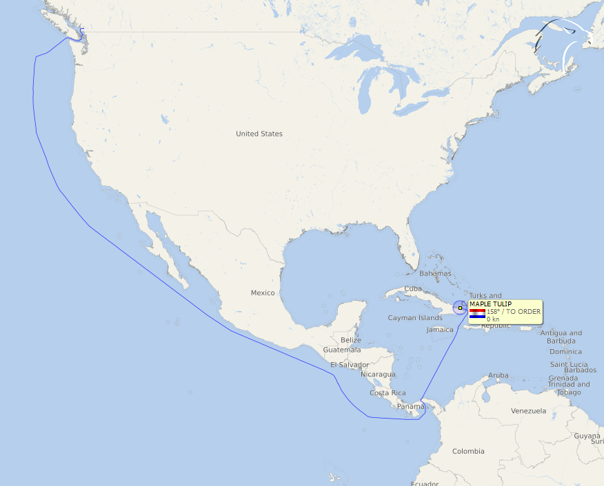 FlconEYES's tweet photo. #MAPLETULIP 9536997 #IMO9536997
Buque de carga, con corto historial de puerto. 1ra entrada a #Cuba.

#Vancouver #Canada - entró #22Marzo #Moa 

Con maquinaria para la extracción de #Niguel por #Sherrit que el pueblo cubano no disfruta de sus beneficios.

#OSINTCuba #cubarcos https://t.co/HZ8aQvFGIq
