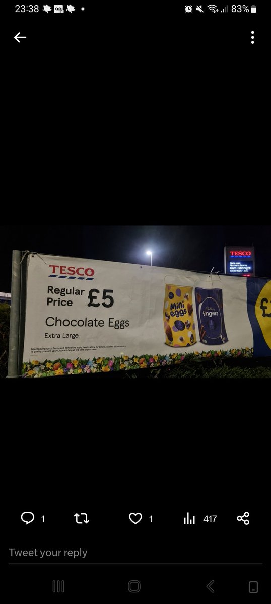 fitsmallpackage's tweet photo. @Tesco Romford branch! #CrackingEaster https://t.co/S8F3HbIHZD