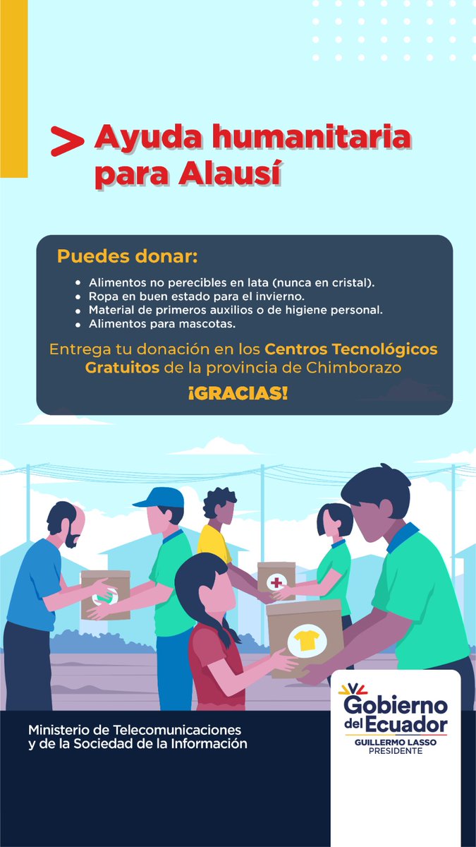 PdeTingue's tweet photo. El Punto Del Encuentro La Tingue, Te hace la cordial invitación a unirte a esta noble causa.
Aportemos con nuestro granito de arena, hoy nuestros hermanos de  Alausí  nos necesitan, por un un país un Ecuador unido. https://t.co/Ul8xdMwaK2