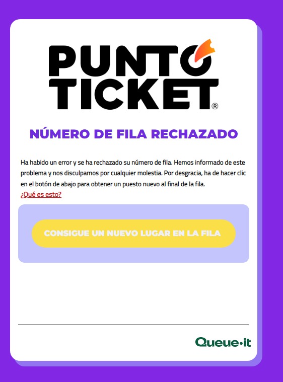 Tiarunga's tweet photo. Porque paso esto @puntoticket !!?? Perdí la oportunidad de comprar 😭😭 https://t.co/92wLEeKcLz