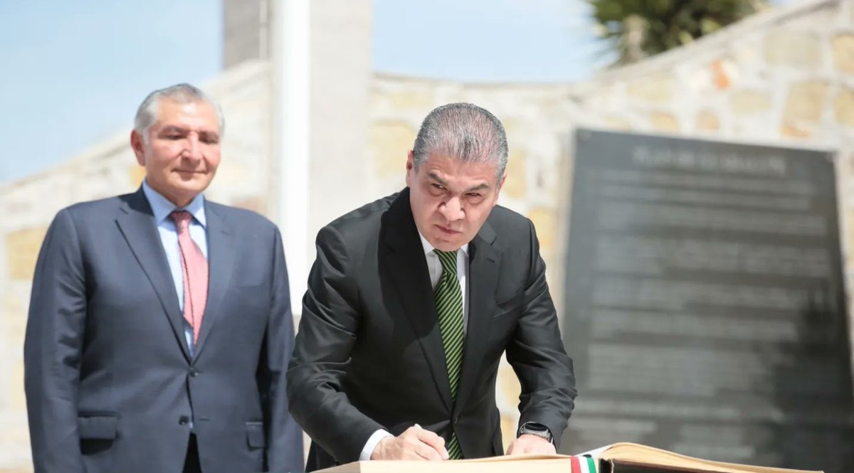 GobDeCoahuila's tweet photo. El gobernador @mrikelme y el Secretario de Gobernación, @adan_augusto, presidieron la #ceremonia con la que se conmemoró el 110 #Aniversario de la Firma del #PlanDeGuadalupe, en la ex Hacienda de Guadalupe, en el Municipio de #RamosArizpe. https://t.co/E0F6oO1e4n