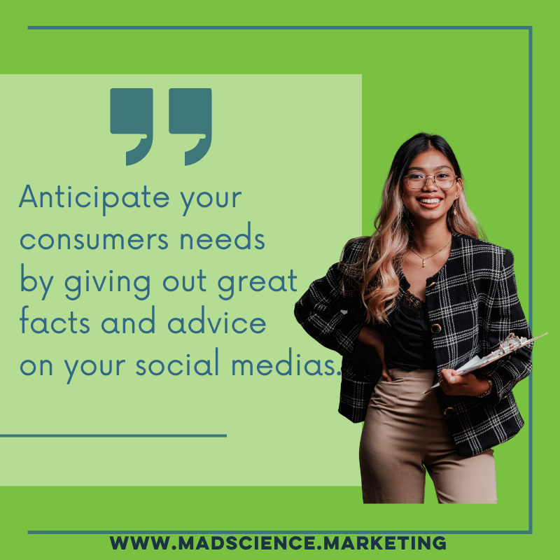 MadScienceInc's tweet photo. Anticipate your consumers needs by giving out great facts and advice on your social medias. https://t.co/cFAR6bOprQ 

#MarketingCompany #SocialMedia #InternetSales #NonProfit #SmallBusiness #BusinessHelp #DigitalMediaMarketing #MediaMarketing #DigitalMarketing #Marketing https://t.co/g96ypMz2RI