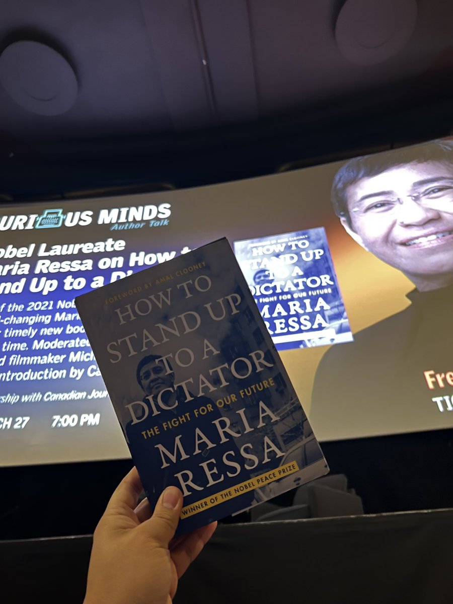 KrisReports's tweet photo. At @HotDocsCinema tonight to listen to the one and only @mariaressa! 

#HowToStandUpToADictator https://t.co/QRYxT1dVD7
