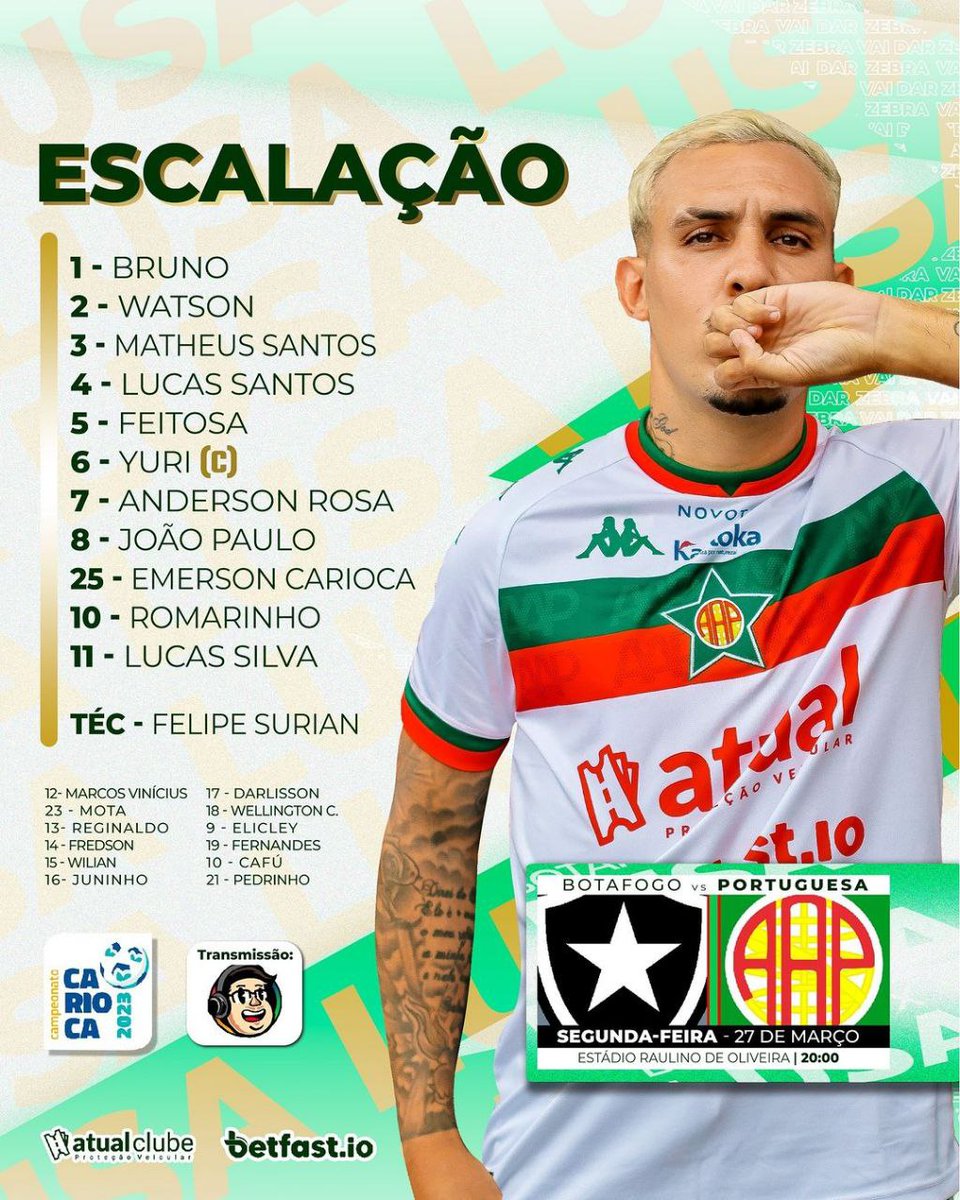 twclipshd's tweet photo. 📋 ESCALAÇÕES OFICIAIS 📋 

⚽️ Botafogo x Portuguesa-RJ 
⌚️ 20H
🏟 Estádio Raulino de Oliveira (RJ)
🏆 #Cariocão 🇧🇷 (Taça Rio)
↪️ Semifinal (Volta)
💻 YouTube (CazéTV)
━━━━━━━━━━━━━━━━━━ 
➡️ || @twclipshd https://t.co/mt73f9cWAm