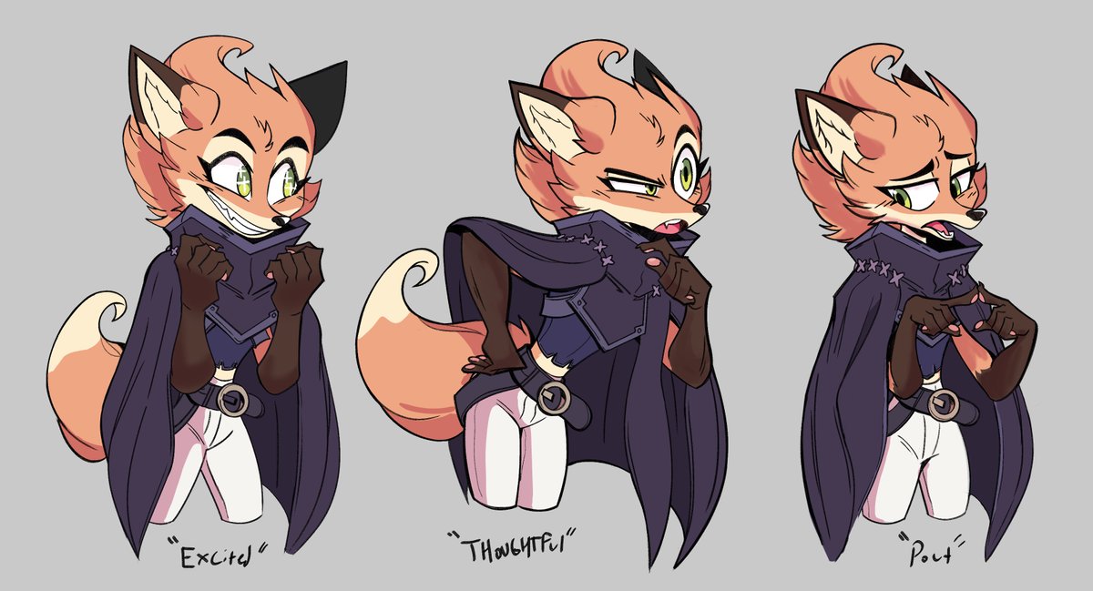 Progression of the very first character portraits I created for Dungeons of Aether! 

Being the protagonist of the game, I of course started with Fleet. 🦊