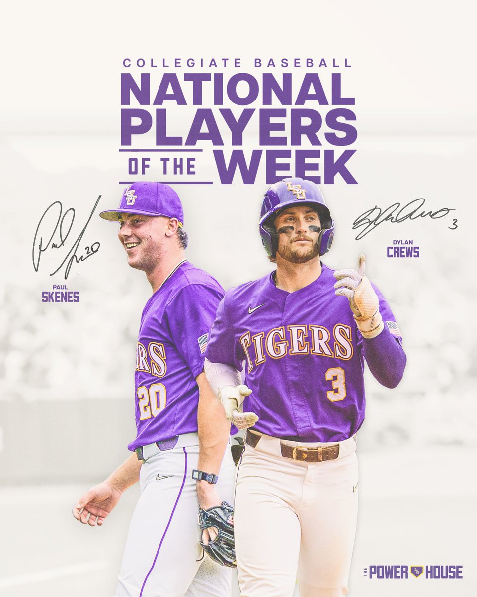 Dylan and Paul have received National Player of the Week recognition from Collegiate Baseball! 🔗 lsul.su/40n7zDQ