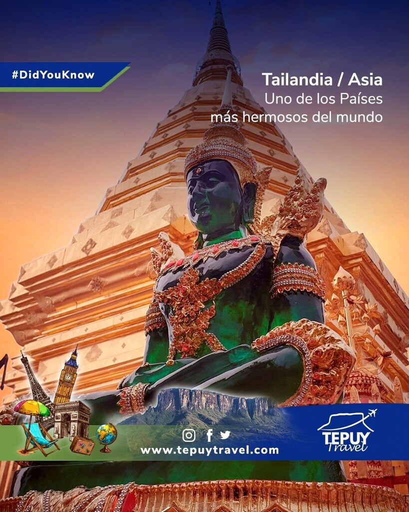 Tepuy_Travel's tweet photo. A lo largo de sus casi 1430 islas, Tailandia presenta una amplia gama de atracciones, desde la bulliciosa ciudad de Bangkok hasta las costas de manglares y el frondoso bosque de Koh Kood. Los templos dorados, los mercados animados y la escena culinaria en ciernes de Chiang M… https://t.co/N68ktOJKPU