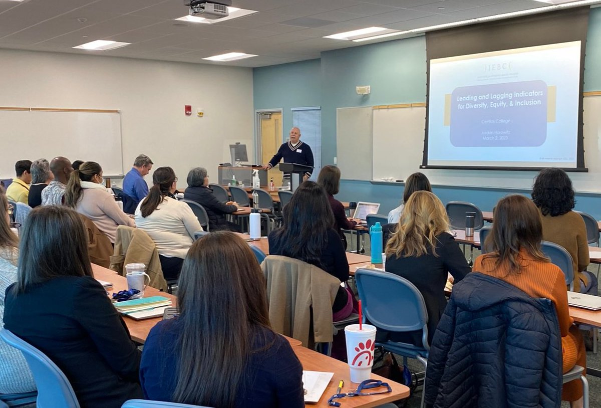 iebcnow's tweet photo. Focusing on data @CerritosCollege, @jordaniebc was invited to follow up his presentation at last fall’s Data Use Workshop at their Equity Retreat with an activity-based workshop this month about identifying and using leading and lagging indicators in support of their equity plan. https://t.co/LPFise044r