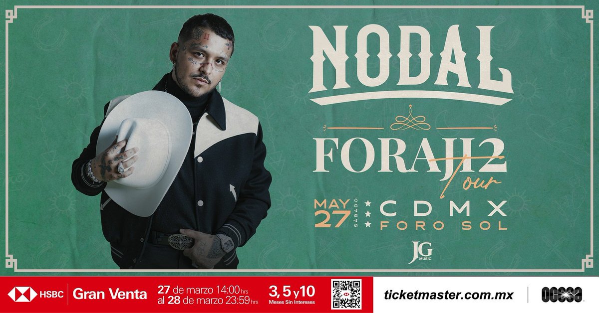 fmpromotionmx's tweet photo. Christian Nodal pisara el Foro Sol 🔥😎🤠
Uno de los más influyentes del momento, está a punto de dar uno de los mayores pasos en su carrera.

https://t.co/tHb48lNFqp https://t.co/t6OwYx9Z8D