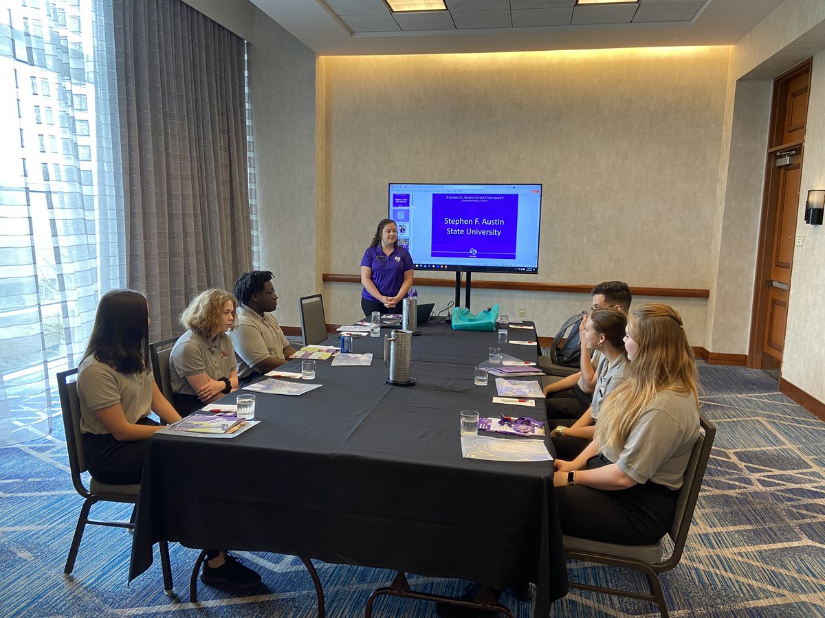 CISDLindsay's tweet photo. Thank you @SFASU @SFASUadmissions for the presentation today for @SFAHospitality potential sts! #postsecondaryprep #college @TWHSCISD @CollegeParkHS https://t.co/hdFyeBg95s