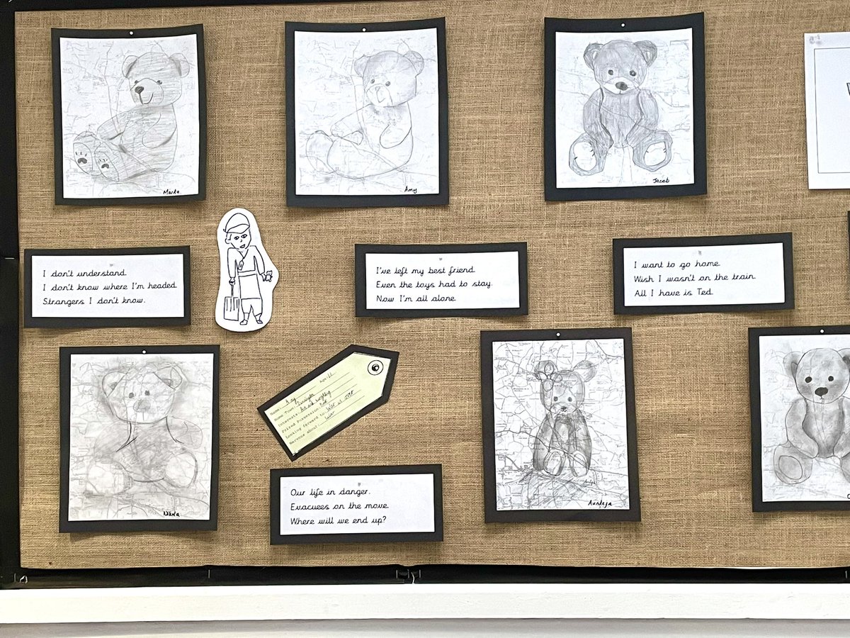 Bravo, Y6 @stjdinnington! GMT’s William Beech started the ball rolling and then we were inspired by poetry and film footage to write Haikus and sketch teddy bears (sketching idea pinched from a kind sharer on Twitter). ❤️