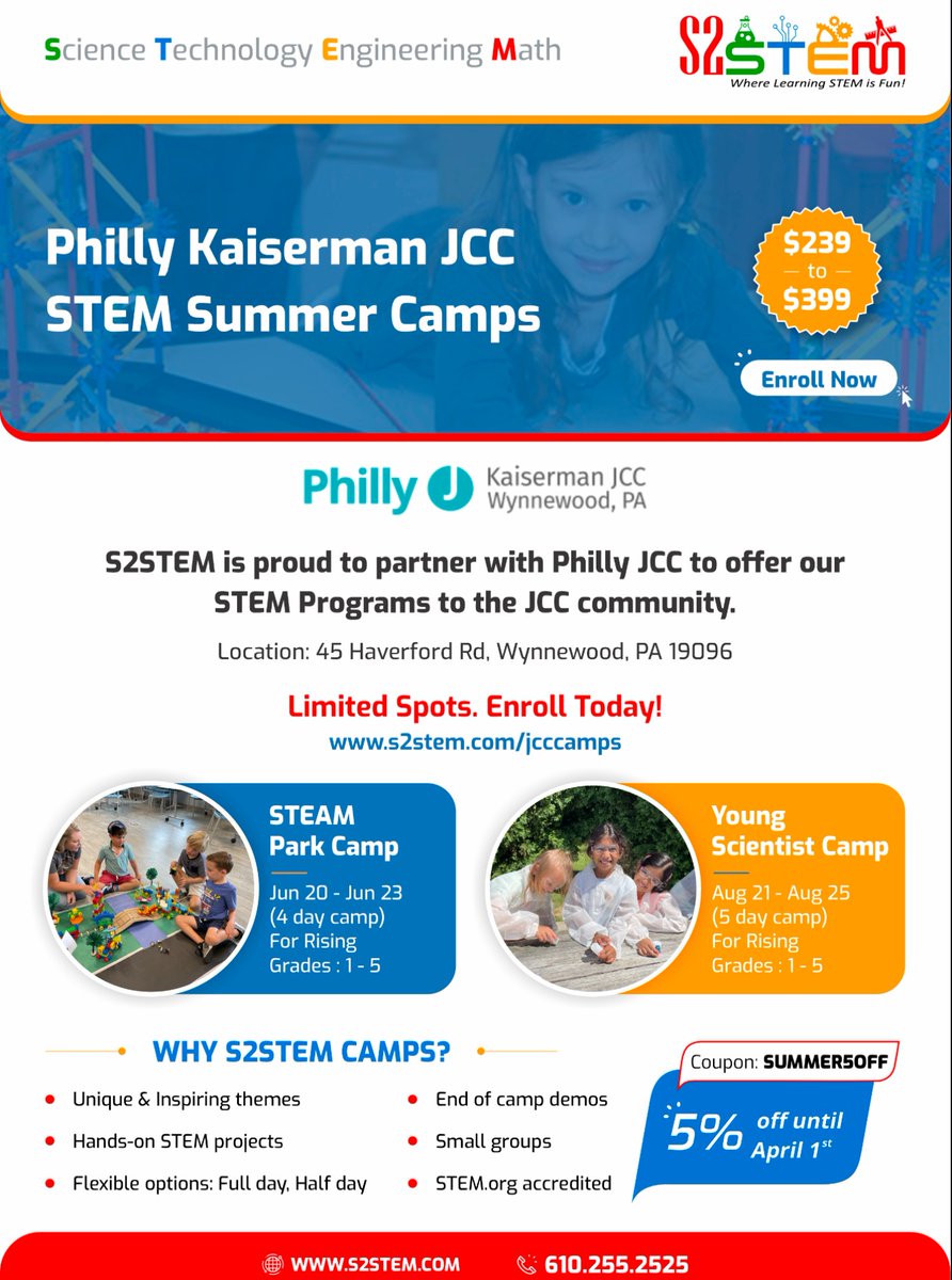 Ready to ignite your curiosity? Join us at #KaisermanJCC STEM Camp and discover the exciting world of science, technology, engineering, and math! #STEMCamp #ScienceIsFun #LearningMadeFun #jcc