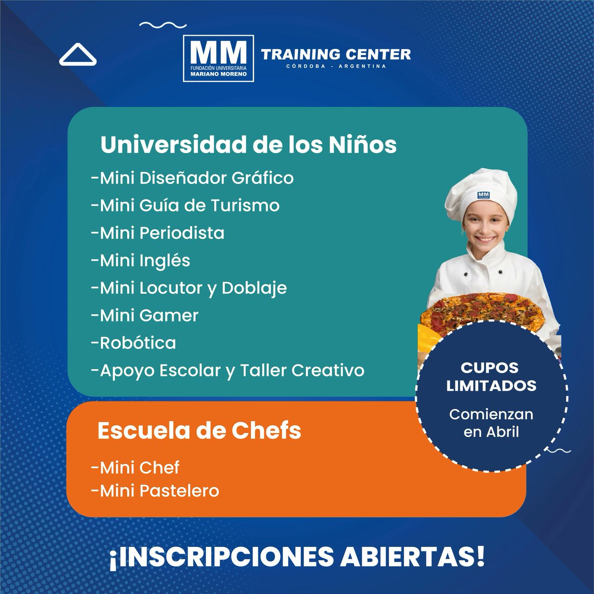 #CursosMM 📚
👩‍💻🧑‍💻 ¡Sumate a los cursos de Universidad de Niños!
🗓️ Comienzan en abril.
📚 ¡Inscripciones abiertas!
📲 Más info aquí  👉  buff.ly/3JBunqV