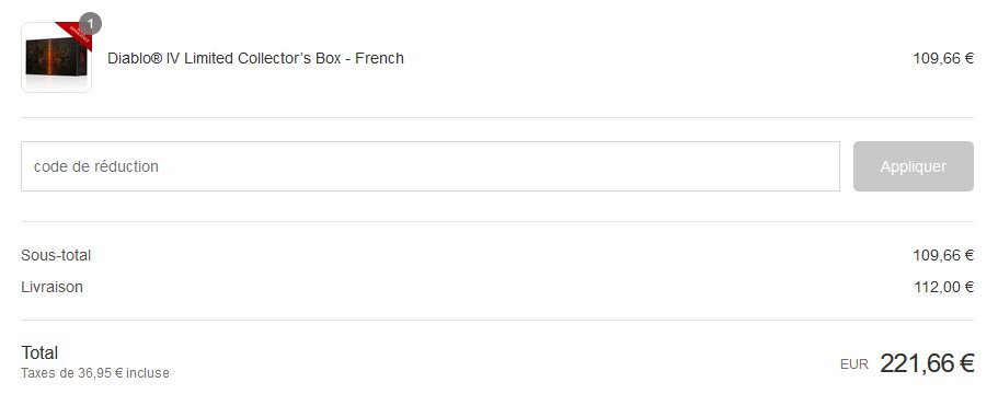 PARDON ?
La livraison plus cher que le colis QUI EST A 109€ !