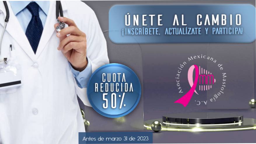MastologiaMx's tweet photo. Aprovecha #CuotaReducida en tu #AfiliaciónAMM2023 o en la actualización de tus anualidades pendientes
Solicítanos información de tu status de #SocioAMM al correo contacto@mastologia.org.mx
#ÚneteAlCambio https://t.co/c3RCpeJTLt