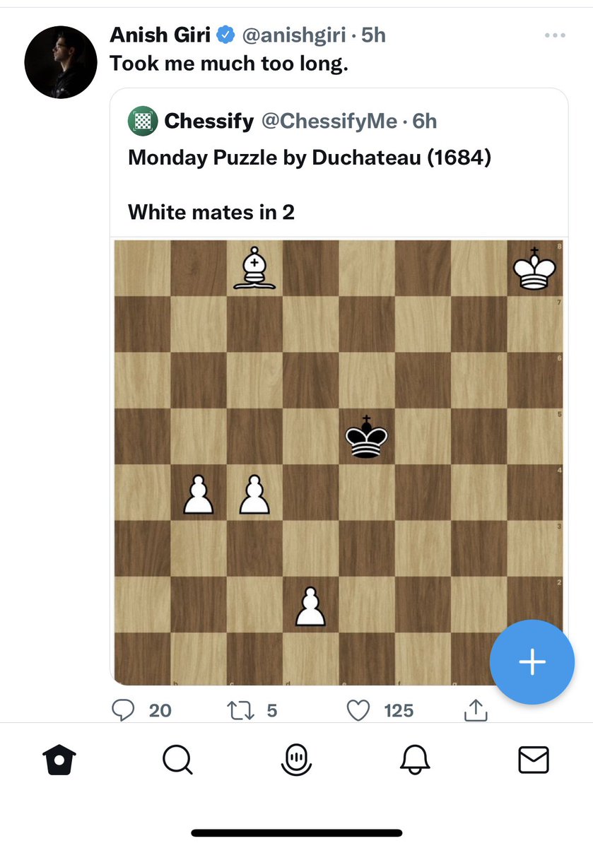 Tunksitup's tweet photo. @anishgiri same, took me a while to scroll and find out I had a queen https://t.co/EnfZbMj9Kz
